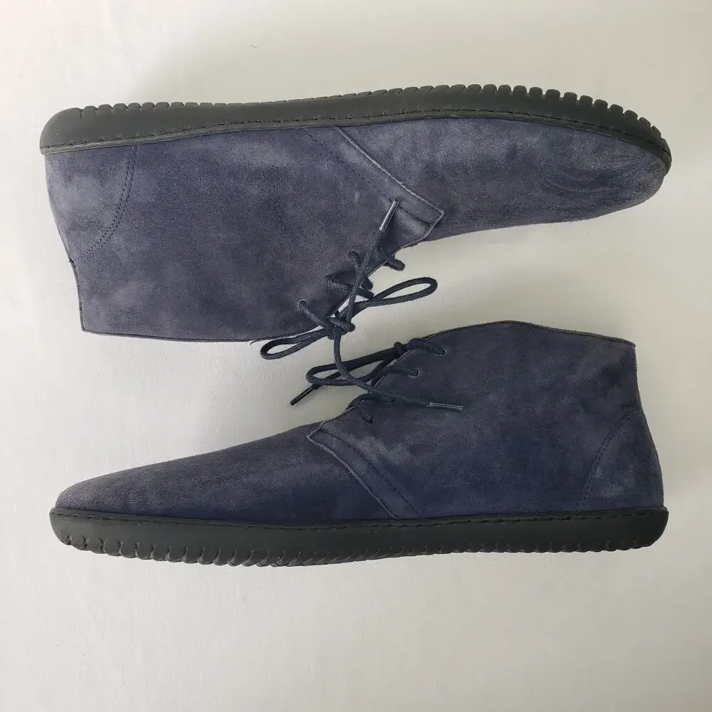Groundies Milano Urban Barefoot Shoes Boots Size EU 45 US 12 Mens Blue Suede